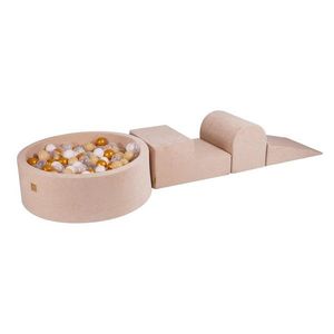 Krémovobiele zamatové penové ihrisko 4 ks výška 30 cm 225x90 cm Montessori – Meowbaby vyobraziť