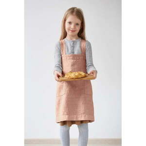 Detská oranžová ľanová zástera Linen Tales Pinafore, 72 x 45 cm vyobraziť