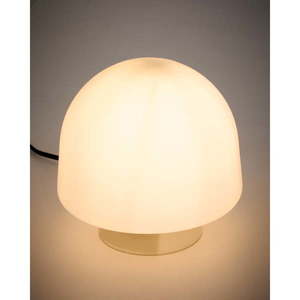 Stolová lampa sivobéžová so skleneným tienidlom (výška 20 cm) Reig – Kave Home vyobraziť