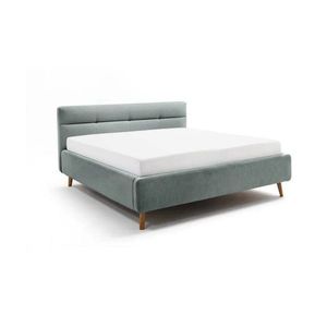 Svetlomodrá čalúnená dvojlôžková posteľ s úložným priestorom s roštom 160x200 cm Lotte – Meise Möbel vyobraziť