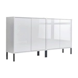 MID.YOU ŠIROKÁ KOMODA, biela, biela s vysokým leskom, 158/86/33 cm vyobraziť