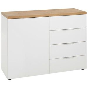 Xora ŠIROKÁ KOMODA, biela, farba duba, 120/89/43 cm vyobraziť
