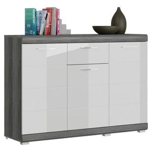 MID.YOU KOMODA, tmavosivá, biela s vysokým leskom, 120/85/37 cm vyobraziť