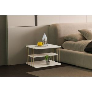 Príručný stolík / Odkladací stolík Lifon - Gold, Travertine vyobraziť