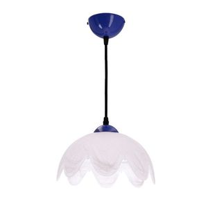Závesná lampa COLORI chrpa modrá 1x60W E27 s bielym tienidlom, moderné svietidlo do obývačky, spálne, kuchyne, jedálne a interiéru domácnosti. vyobraziť