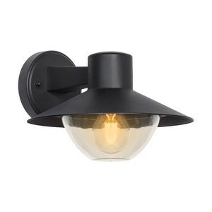Záhradná lampa Cosmos, nástenné svietidlo 26x17cm, čierna, 1x40W, E27, okrúhly kôš, IP44 vyobraziť