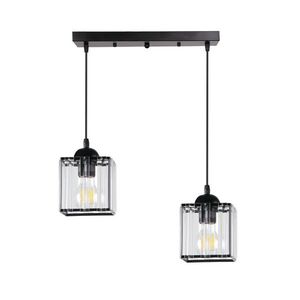 Závesná lampa Glassia čierna 2X40 E27 čierne tienidlo + číre kryštály vyobraziť