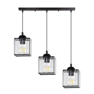 Závesná lampa Glassia čierna 3X40 E27 čierne tienidlo + číre kryštály vyobraziť