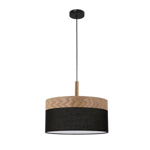 Závesná lampa Orto čierna + drevená 1x60W E27 tienidlo hnedá + čierna vyobraziť