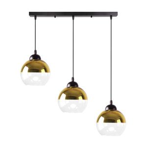 Závesná lampa Contessa čierna 3x40 E27 zlaté tienidlo vyobraziť