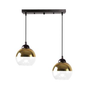 Závesná lampa Contessa čierna 2X40 E27 zlaté tienidlo vyobraziť