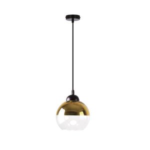 Závesná lampa Contessa čierna 1X40 E27 zlaté tienidlo vyobraziť