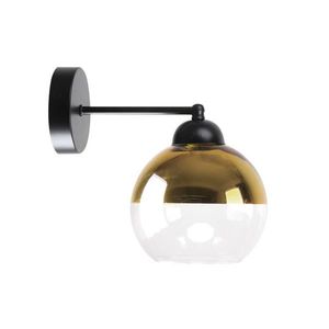 Nástenná lampa Contessa čierna 1X40 E27 zlaté tienidlo vyobraziť