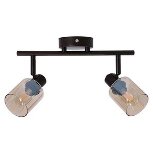 HNEDÁ STROPNÁ LAMPA AGRA 2X40W E14 JANTÁROVÉ TIENIDLO vyobraziť
