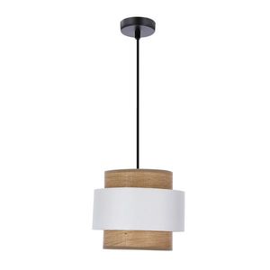 Stropná závesná lampa Forni 1x40W E27 čierne svietidlo s bielym tienidlom z orechového dreva do obývačky, spálne, jedálne, moderného klasického štýlu vyobraziť