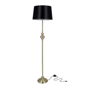 Stojacia lampa Prima gold, saténovo zlatá, E27, čierna vyobraziť