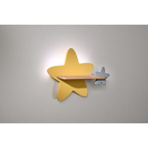 LED 5W nástenná lampa pre deti žlto-sivá hviezda Hviezda vyobraziť