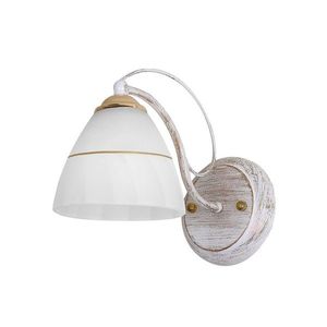 Nástenná lampa s bielym a zlatým tienidlom z rustikálneho skla 60W E27 Fanetta vyobraziť