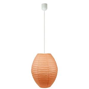 Oranžová papierová závesná lampa úľový kokón vyobraziť