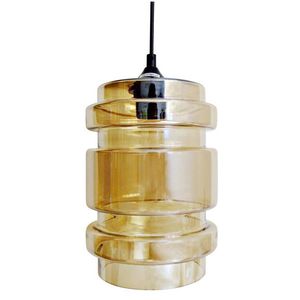 Závesná sklenená stropná lampa jantárová 60W E27 Decorado vyobraziť