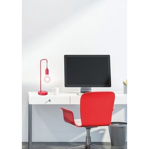 Stolová lampa červená kovová Laren Ledea vyobraziť
