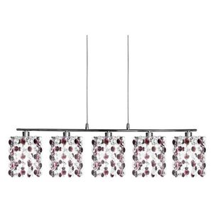 Závesná lampa v bordovej farbe + kryštály 5xG9 Classic vyobraziť