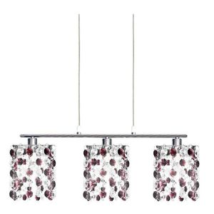 Závesná lampa chróm/bordové kryštály 3xG9 Classic vyobraziť