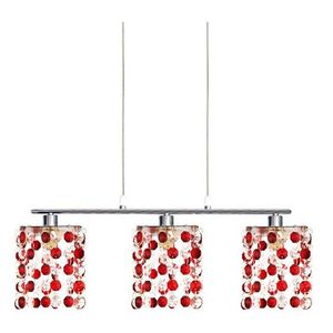Závesná lampa chróm/červené kryštály 3xG9 Classic vyobraziť