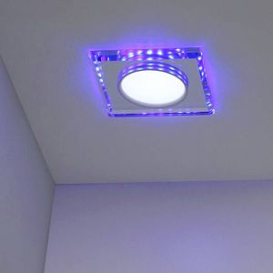 Stropné svietidlo chróm/modré štvorcové LED SSP-22 vyobraziť