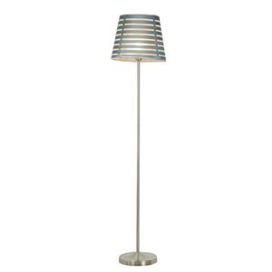 Saténová stojaca lampa, tienidlo so sivými pruhmi, Segin vyobraziť