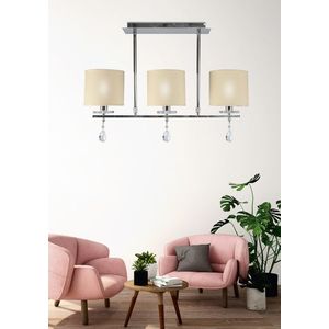 Chrómová stropná lampa 3x40W, látkové tienidlo Estera vyobraziť