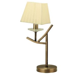 Patinovaná nočná lampa na stolík, žlté tienidlo, E14 Valencia vyobraziť