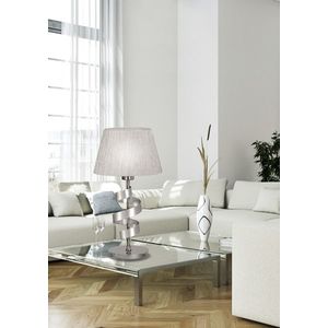 Stolová lampa chróm/strieborná stuha Denis vyobraziť