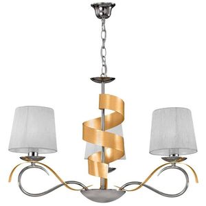 Závesná lampa chróm/zlatý luster 3x40W E14 Denis vyobraziť