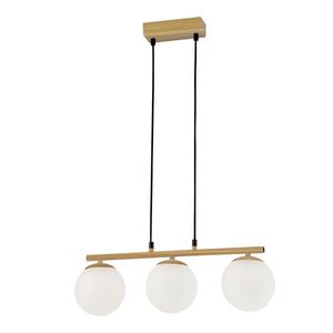 Drevená závesná lampa Carrine 3x40W E14 biele tienidlo vyobraziť