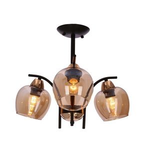 Závesná lampa MERRA čierna 3x40W E27 jantárové tienidlo vyobraziť