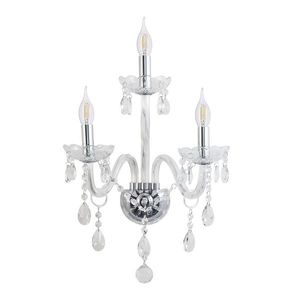 Nástenná lampa Cristallo chróm 3x40W E14 priehľadná vyobraziť