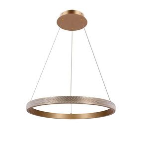 ZÁVESNÁ LAMPA HASHIM 60 CM MATNÁ TMAVO ZLATÁ 34W LED KRYŠTÁLY ČÍRE vyobraziť