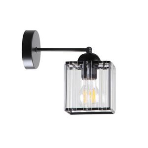 Nástenná lampa Glassia Lamp čierna 1X40 E27 čierne tienidlo + číre kryštály vyobraziť