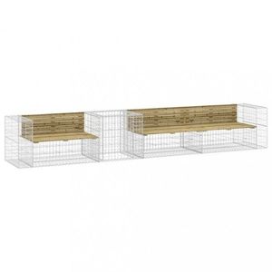 Záhradná dvojitá gabiónová lavica Dekorhome vyobraziť