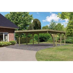 Drevený prístrešok / carport CLASSIC 2B s plechmi Lanitplast vyobraziť