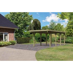 Drevený prístrešok / carport CLASSIC 2A s plechmi Lanitplast vyobraziť