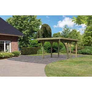 Drevený prístrešok / carport CLASSIC 1B s plechmi Lanitplast vyobraziť