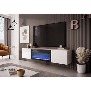Závesný TV stolík LIVO s elektrickým krbom Halmar vyobraziť