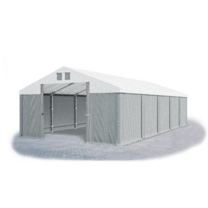 Skladový stan 5x10x2, 5m strecha PVC 560g/m2 boky PVC 500g/m2 konštrukcie ZIMA PLUS Bílá Šedá Šedá vyobraziť