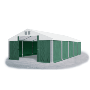Skladový stan 5x10x2, 5m strecha PVC 560g/m2 boky PVC 500g/m2 konštrukcie ZIMA PLUS Bílá Zelená Šedá vyobraziť