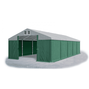Skladový stan 5x10x2, 5m strecha PVC 560g/m2 boky PVC 500g/m2 konštrukcie ZIMA PLUS Šedá Zelená Zelená vyobraziť