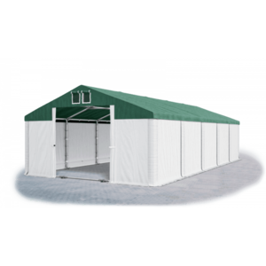 Skladový stan 5x10x2, 5m strecha PVC 560g/m2 boky PVC 500g/m2 konštrukcie ZIMA PLUS Zelená Bílá Bílá vyobraziť