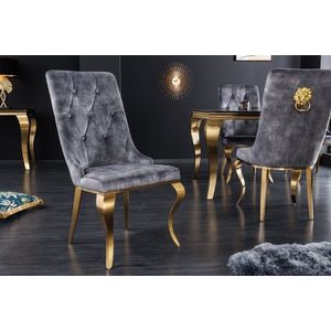 Chesterfield jedálenská stolička 2 ks ZETHOS Dekorhome Sivá vyobraziť