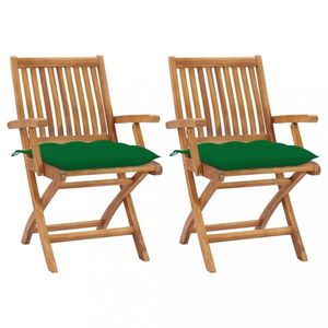 Záhradná stolička 2 ks teak / látka Dekorhome vyobraziť